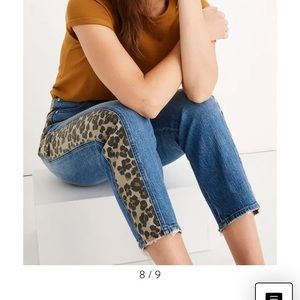 Madewell Leopard Tux Classic Crop Jeans